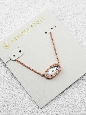 Kendra Scott Rose Gold Iridescent Oval Pendant Necklace